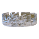 Bougeoir en verre taillé brutaliste