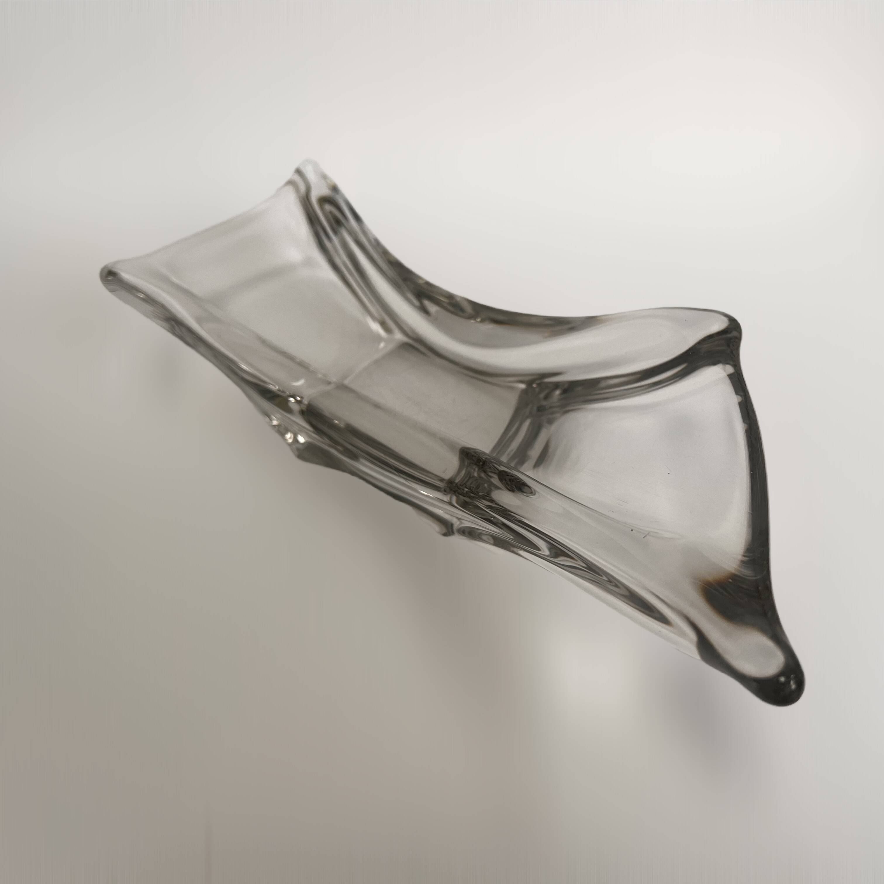 Large mid-century French crystal centrepiece class bowl