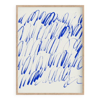 Abstract blue painting giclee print