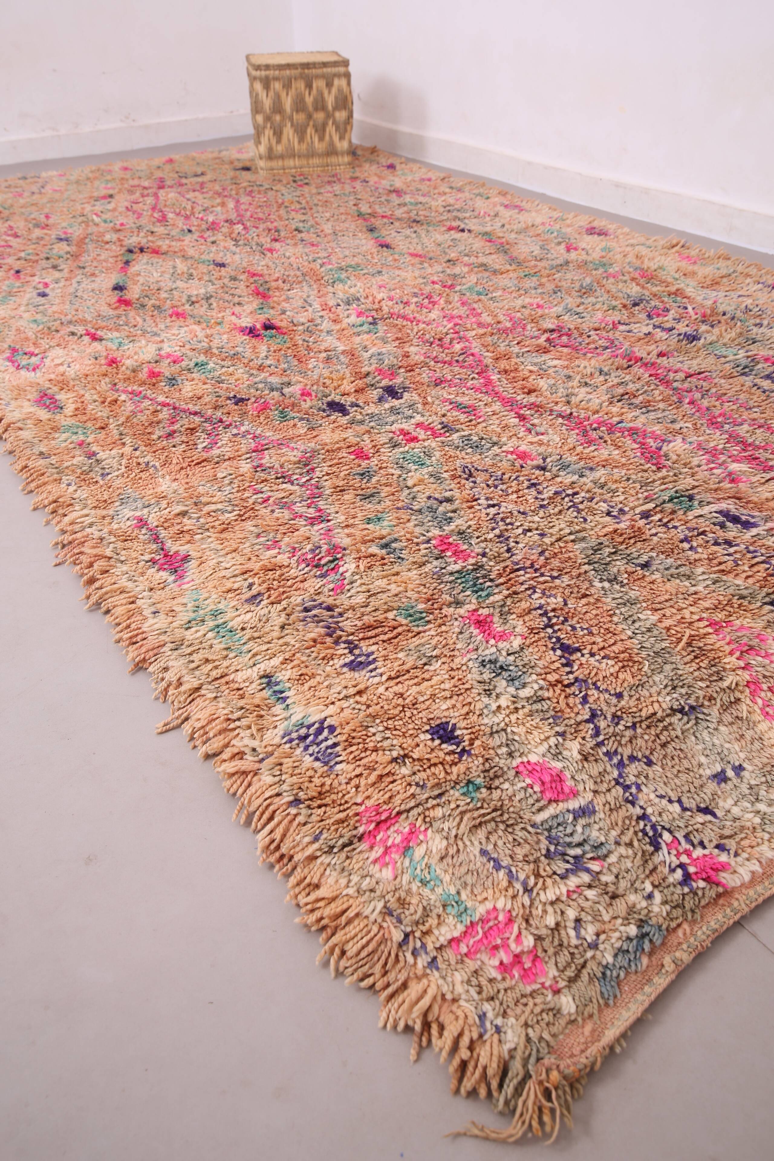 Vintage Handmade Boujaad Rug 203 x 397 cm - Moroccan Rug - Berber Wool Rug