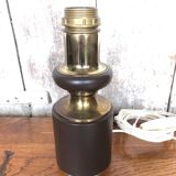 Old vintage golden & brown metal lamp base