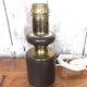 Old vintage golden & brown metal lamp base