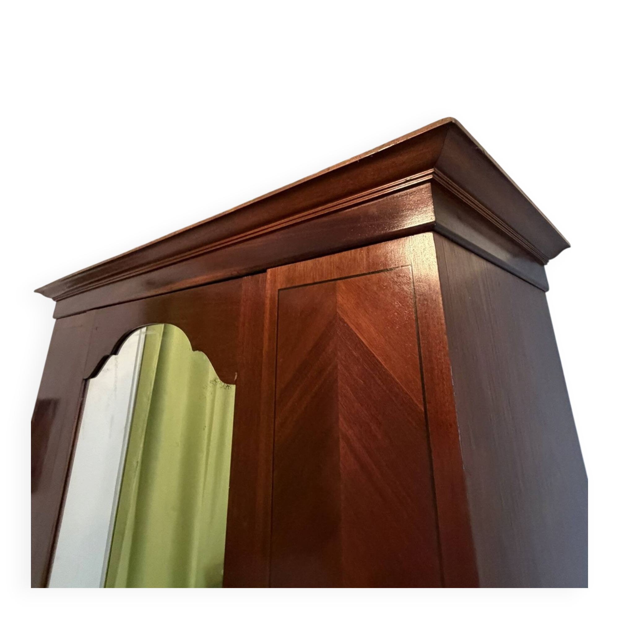 Mahogany inlaid wardrobe with a mirror