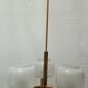 brass ceiling lamp with opal glas shades