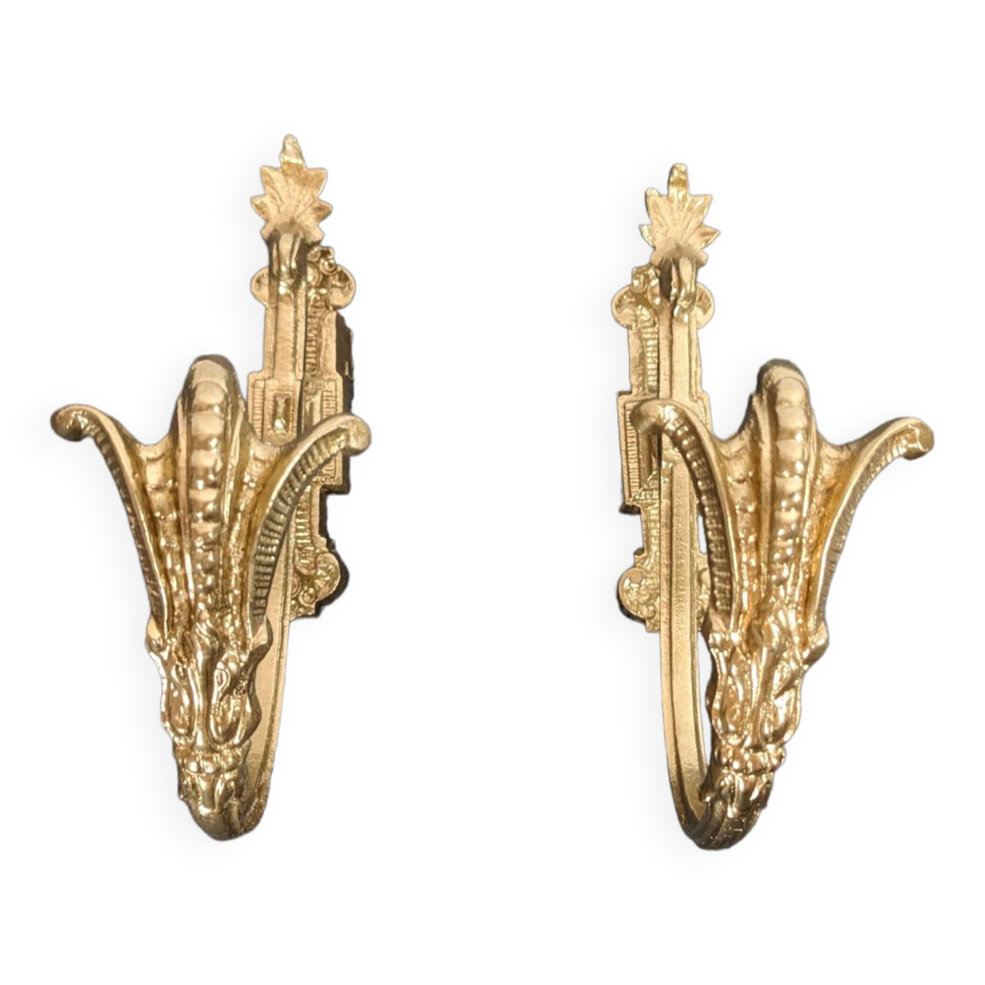 Paire d'embrasse en métal doré