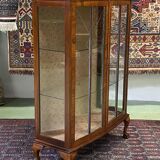 English art deco walnut showcase