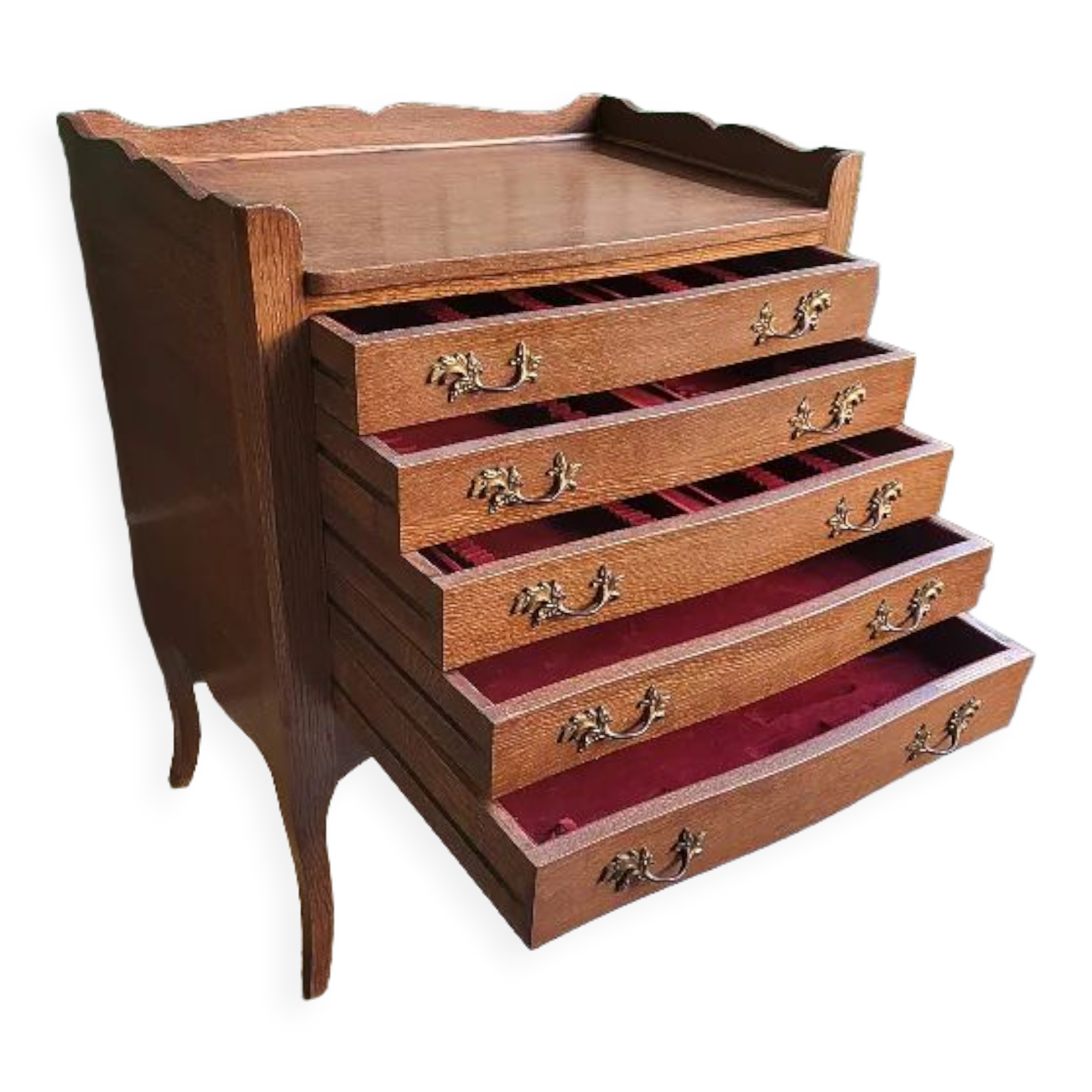 Cutlery furniture of the brand Ercuis in veneer oak