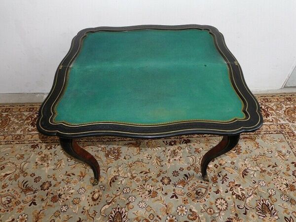 Table à jeux Napoleon lll signée Hoefer
