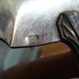 Art Deco silver and porcelain fruit ladle