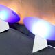 Pair of post-modern Murano blue glass wall lights 1980's by Carlo Nason Murano Due, Italy