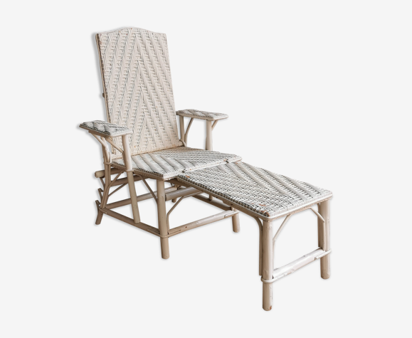 Chaise longue d'enfant en rotin