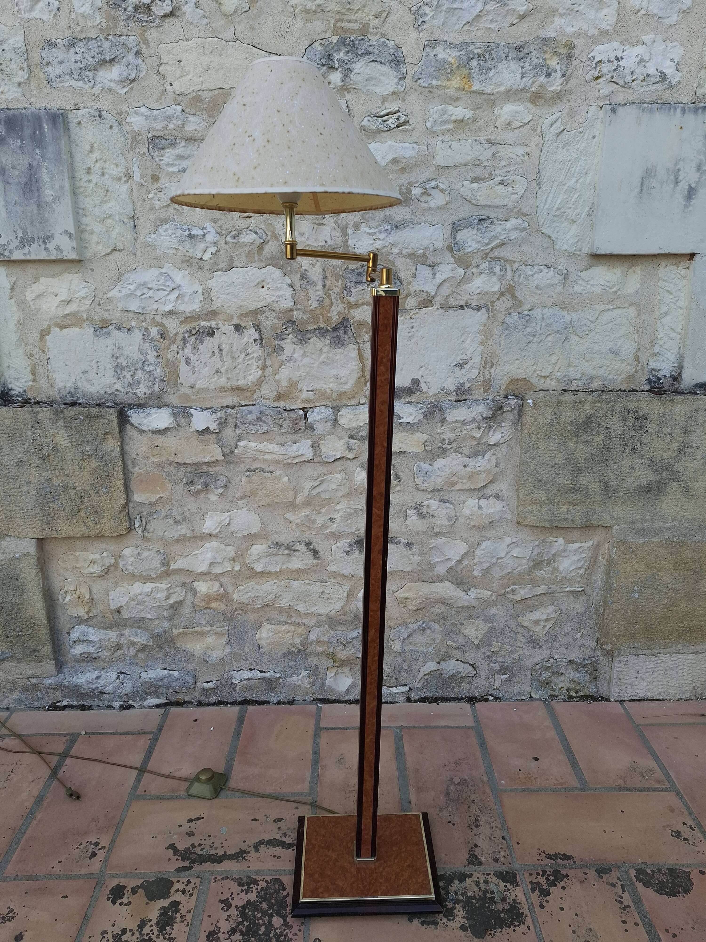 Floor lamp, vintage 80's reading light in elm burrier style, designed by robert de schuytener
