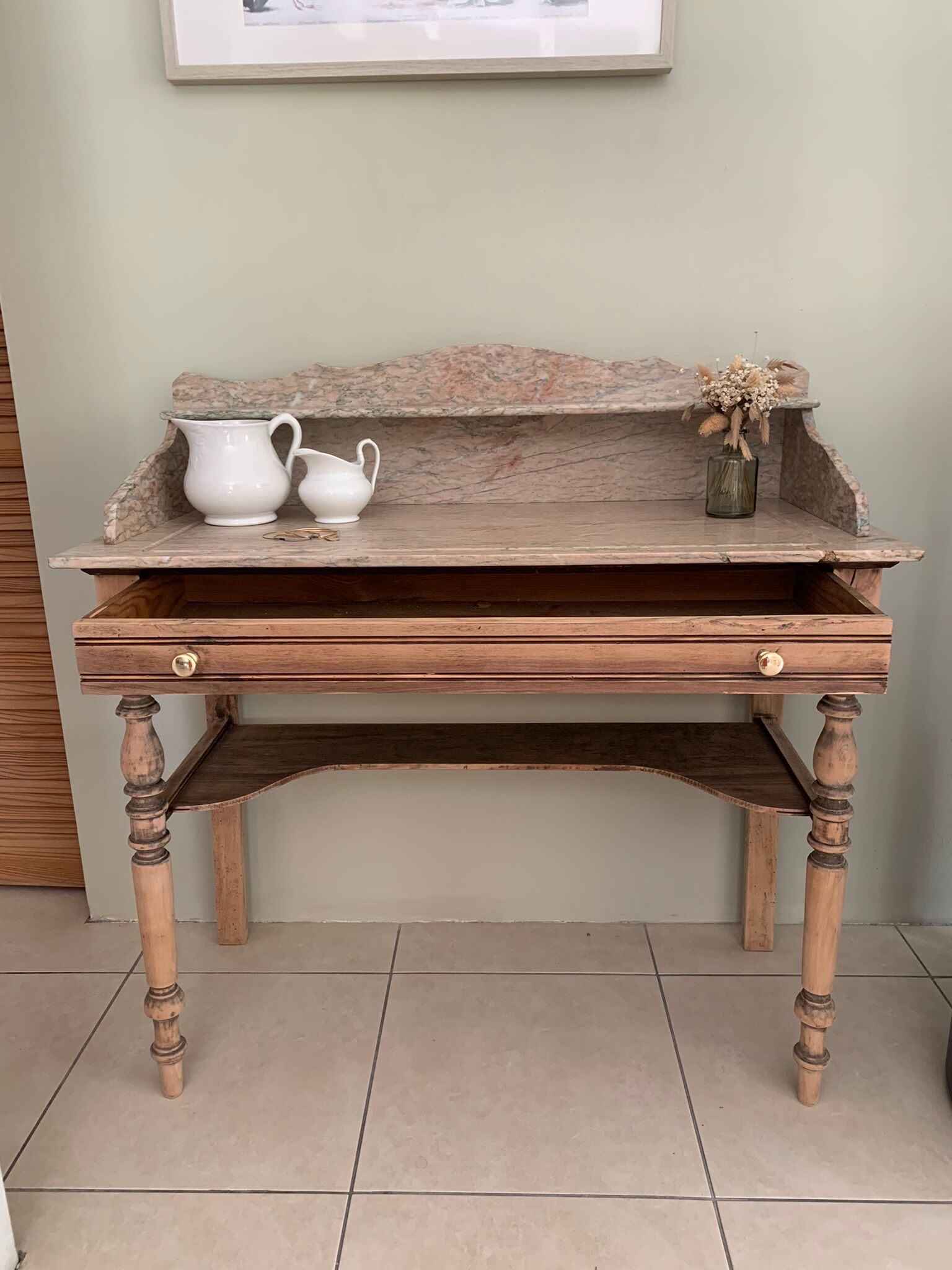 Pink marble dressing table