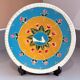 Hand-Painted Wall Decorative Ceramic Plate with Dove & Floral Folk Art Design