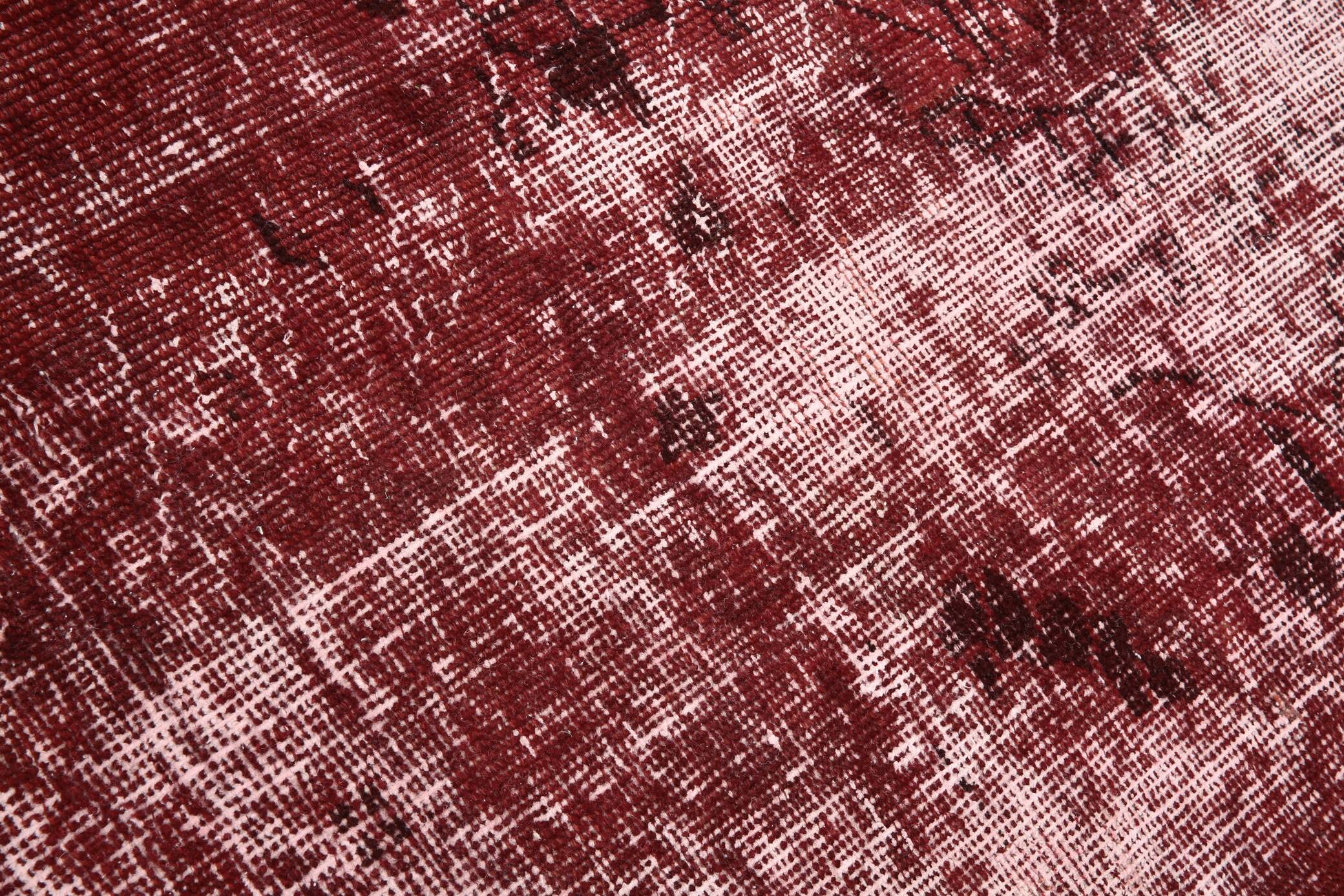 3x11 Shade Of Wine Red Handmade Turkish Vintage Runner Rug