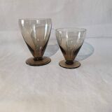 Verres coniques , fumé , style art déco par 3