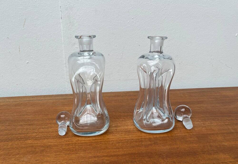 Danish Vintage Kluk Kluk Glass Bottles from Holmegaard, 1970s, Set of 2
