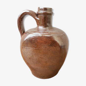 Bouteille vase en grès vernissé marron