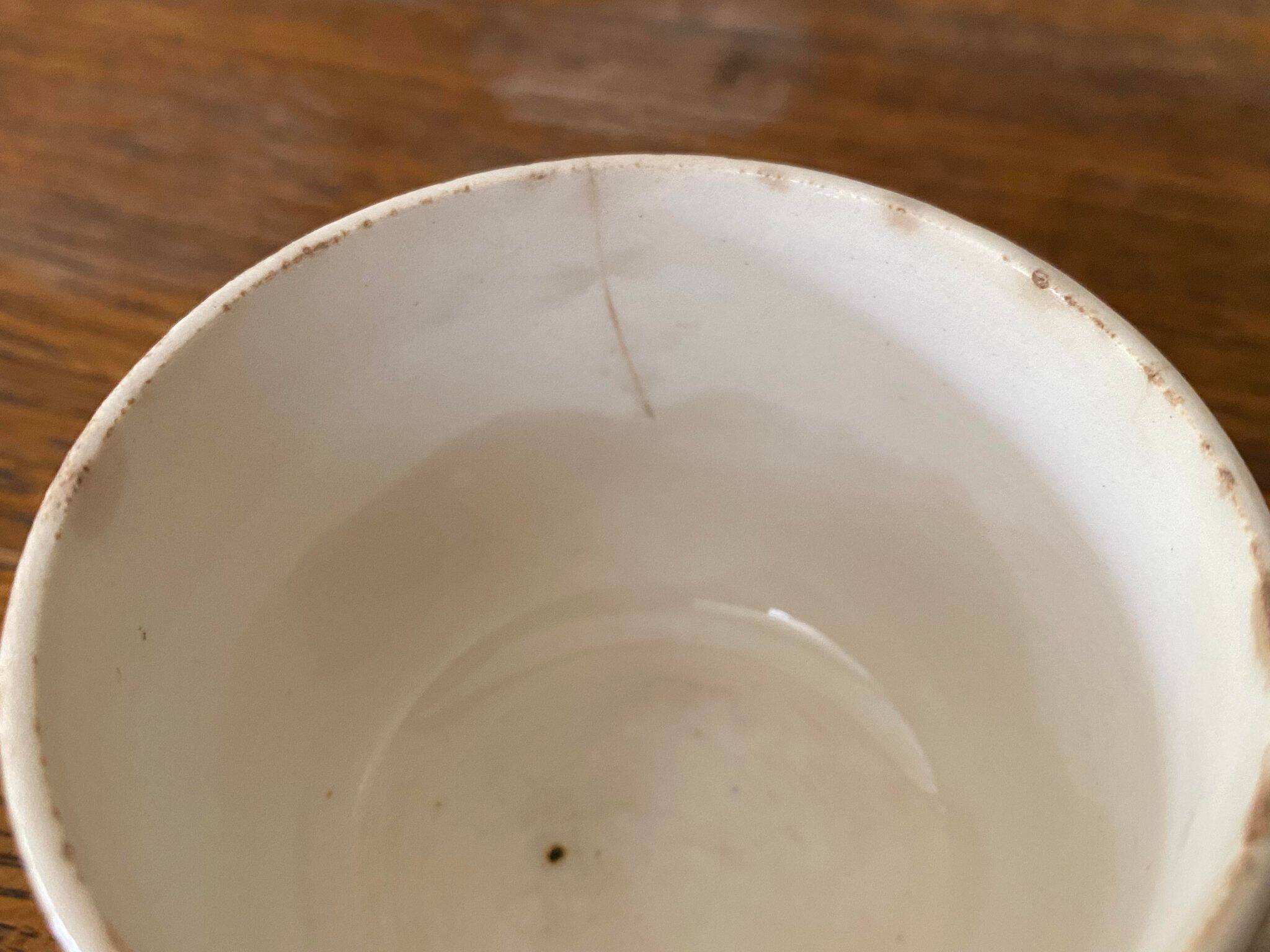 Earthenware cup from Sarreguemines Digoin model Annette