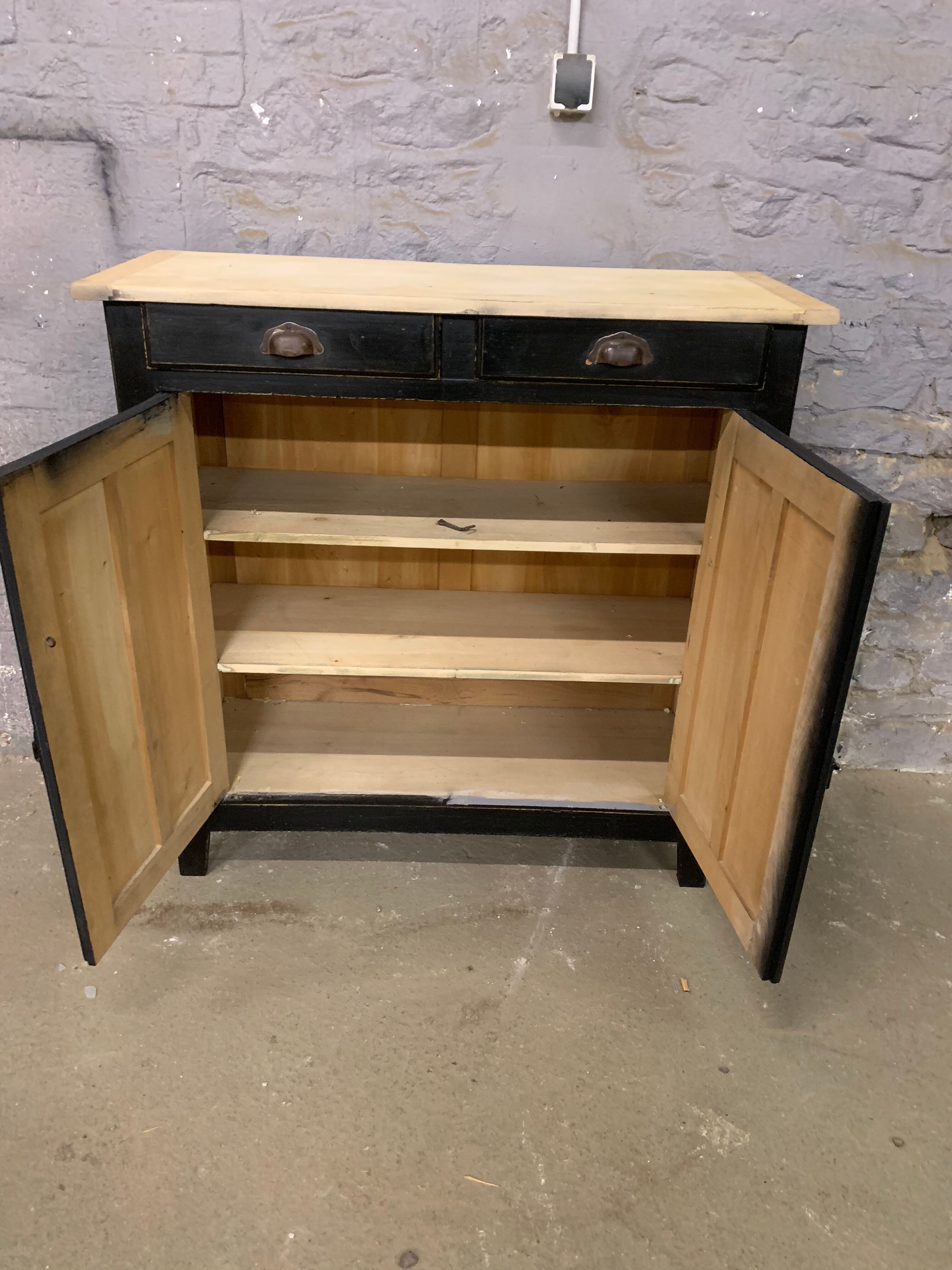 Old Parisian buffet patinated black 1950