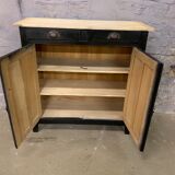 Buffet parisien ancien patiné noir 1950