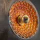 brown and orange ceramic Sputnik pendants, Germany, 1970s