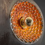 brown and orange ceramic Sputnik pendants, Germany, 1970s