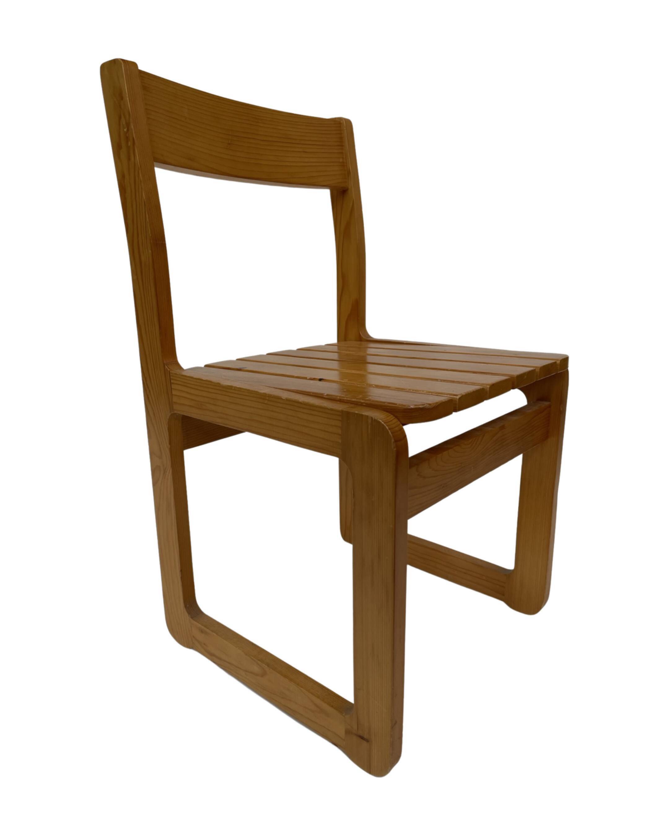 Vintage Pinewood dining chair 70's minimalist design