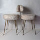 Lot de 2 chaises Pelfran moumoute ivoire vintage