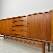 1960s Vintage Large Minimalistic Mid-Century Teak Sideboard