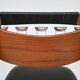 Set of six Danish dining chairs in teak and faux leather Denmark 1960
