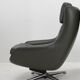 Midcentury Swivel Rocking Leather Armchair, Peem, Finland, 1970s