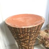 Diabolo vase in braided rattan 40cm