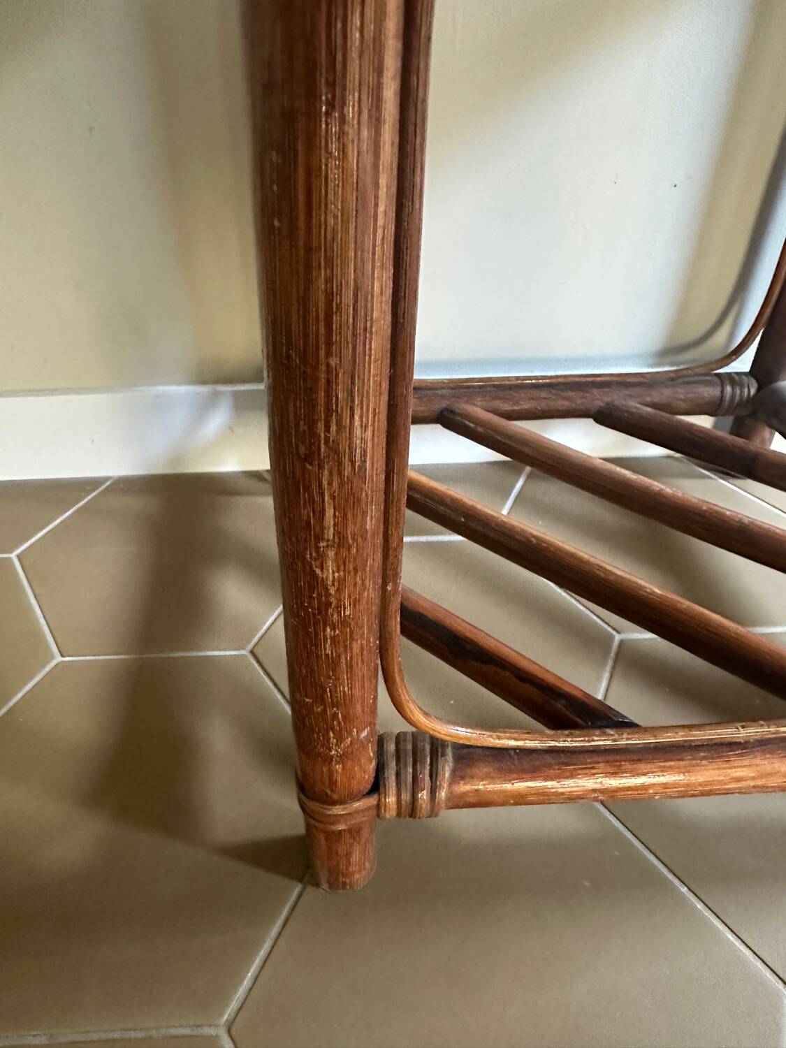 Bamboo and glass table