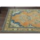 1970s Vintage Turkish Oushak Handmade Wool Cotton Orange Runner Rug 117x312