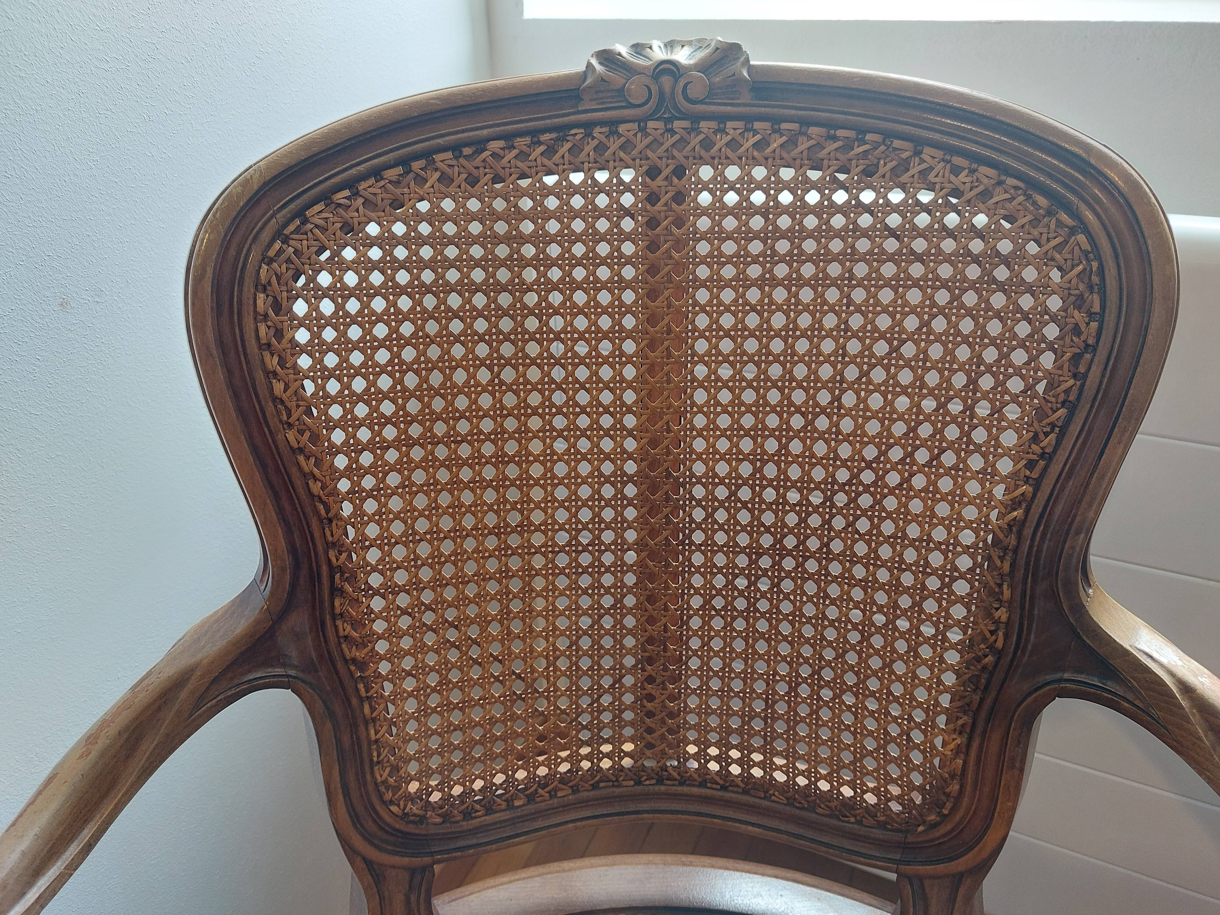 Louis XV style caned armchair
