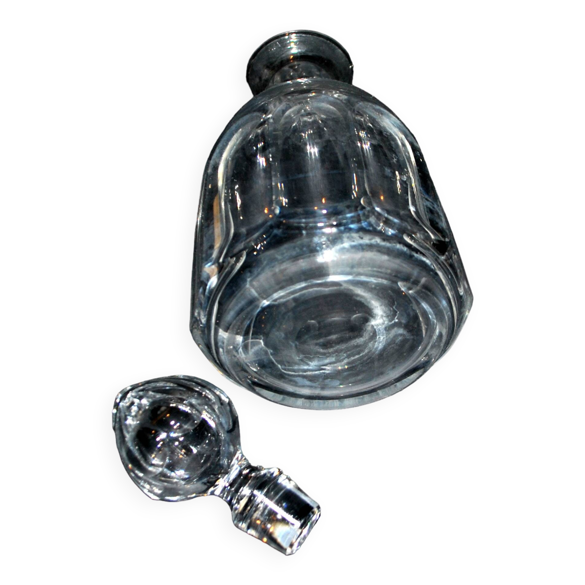 Carafe à whisky en cristal taillé à côtes plates saint-louis bristol? h25.5cm