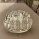 Set of 2 antique glass pressed transparent flower holders