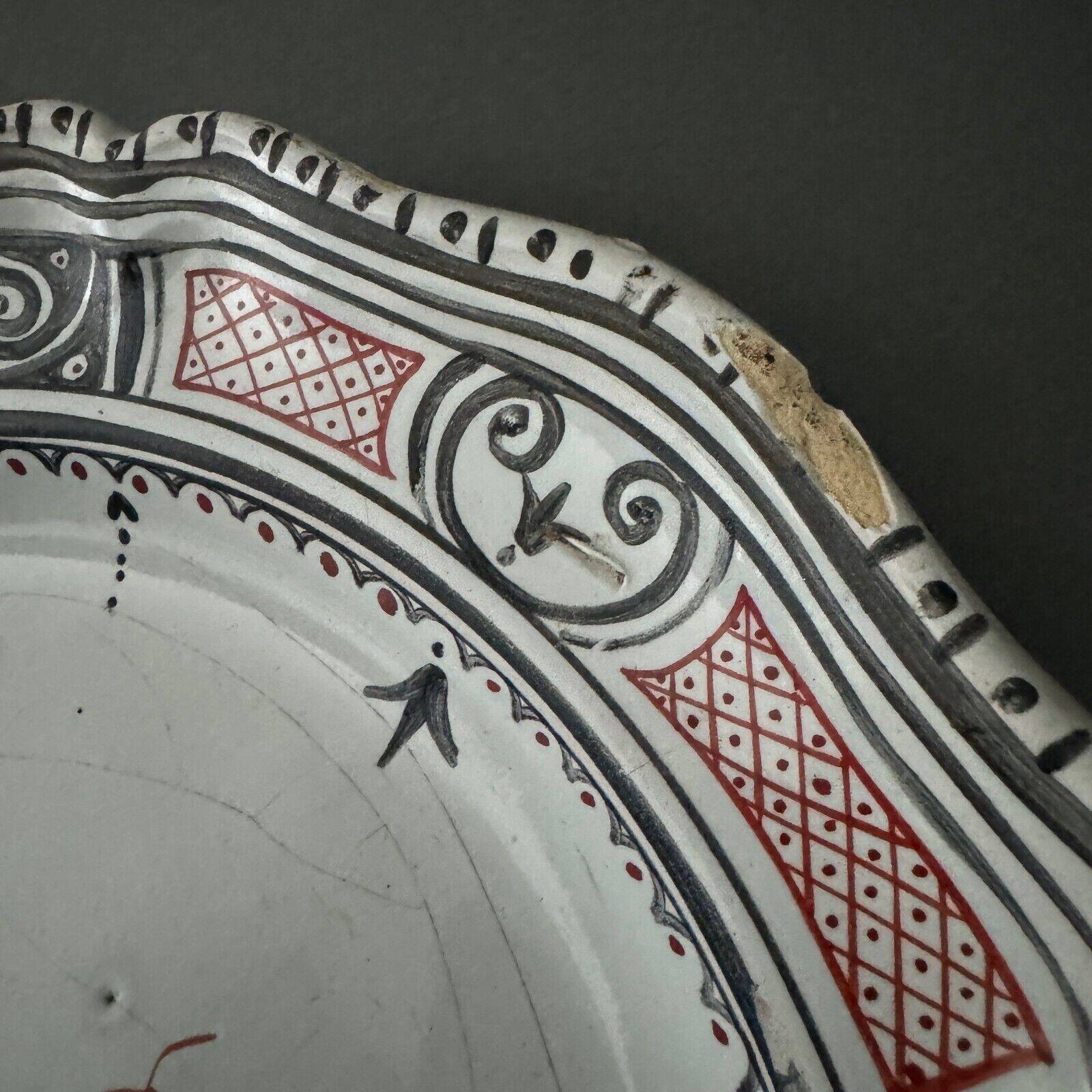 Large Rouen dish, 19th century, floral decoration