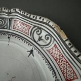 Large Rouen dish, 19th century, floral decoration