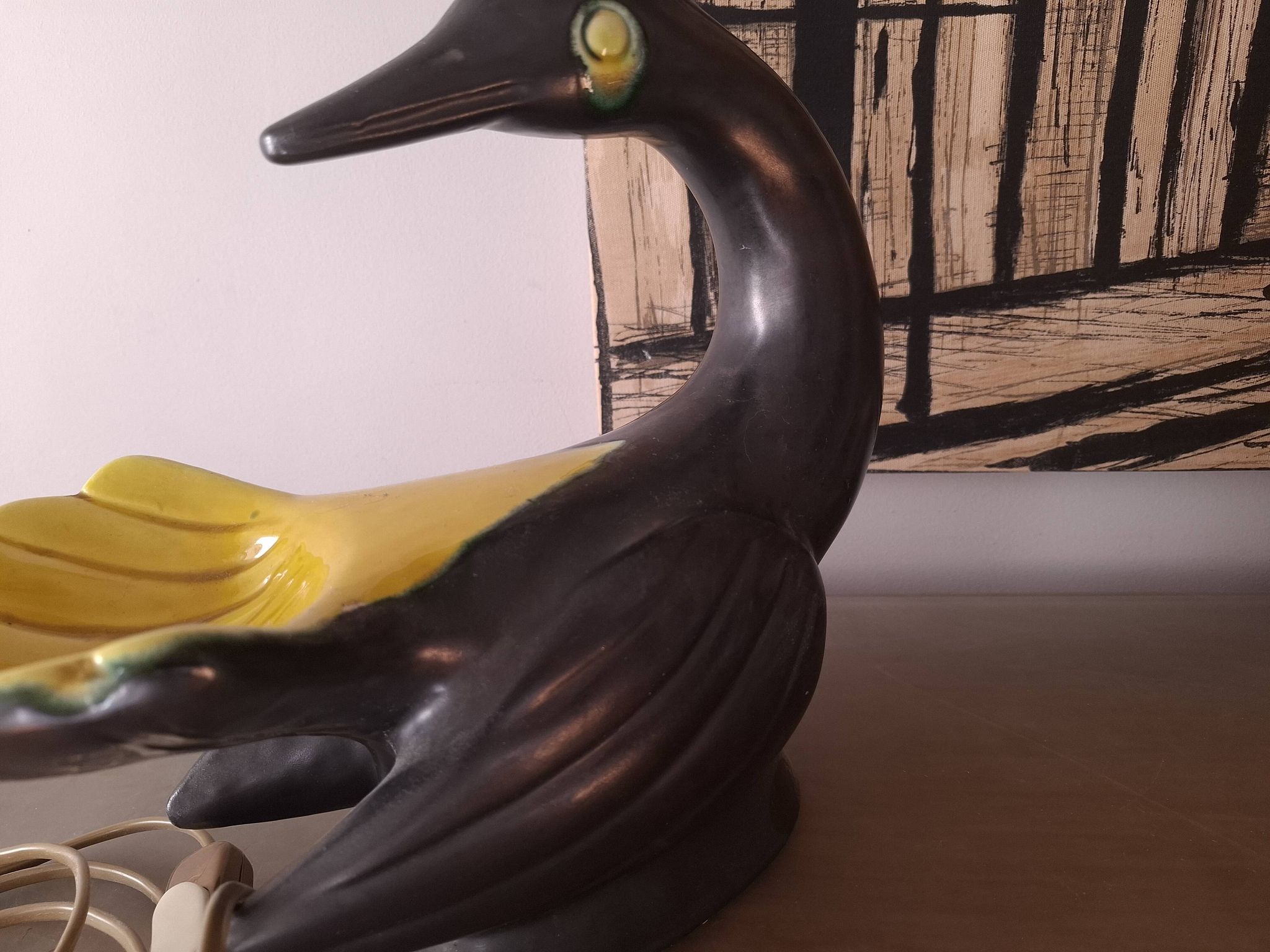 Pied de lampe en ceramique annees 50's