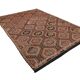 7x11 Kilim Dark Brown Large Area Handwoven Kilim Rug, 218x320 Cm