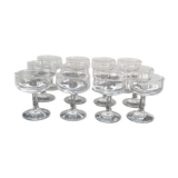 Set of 12 Arcoroc foot glasses