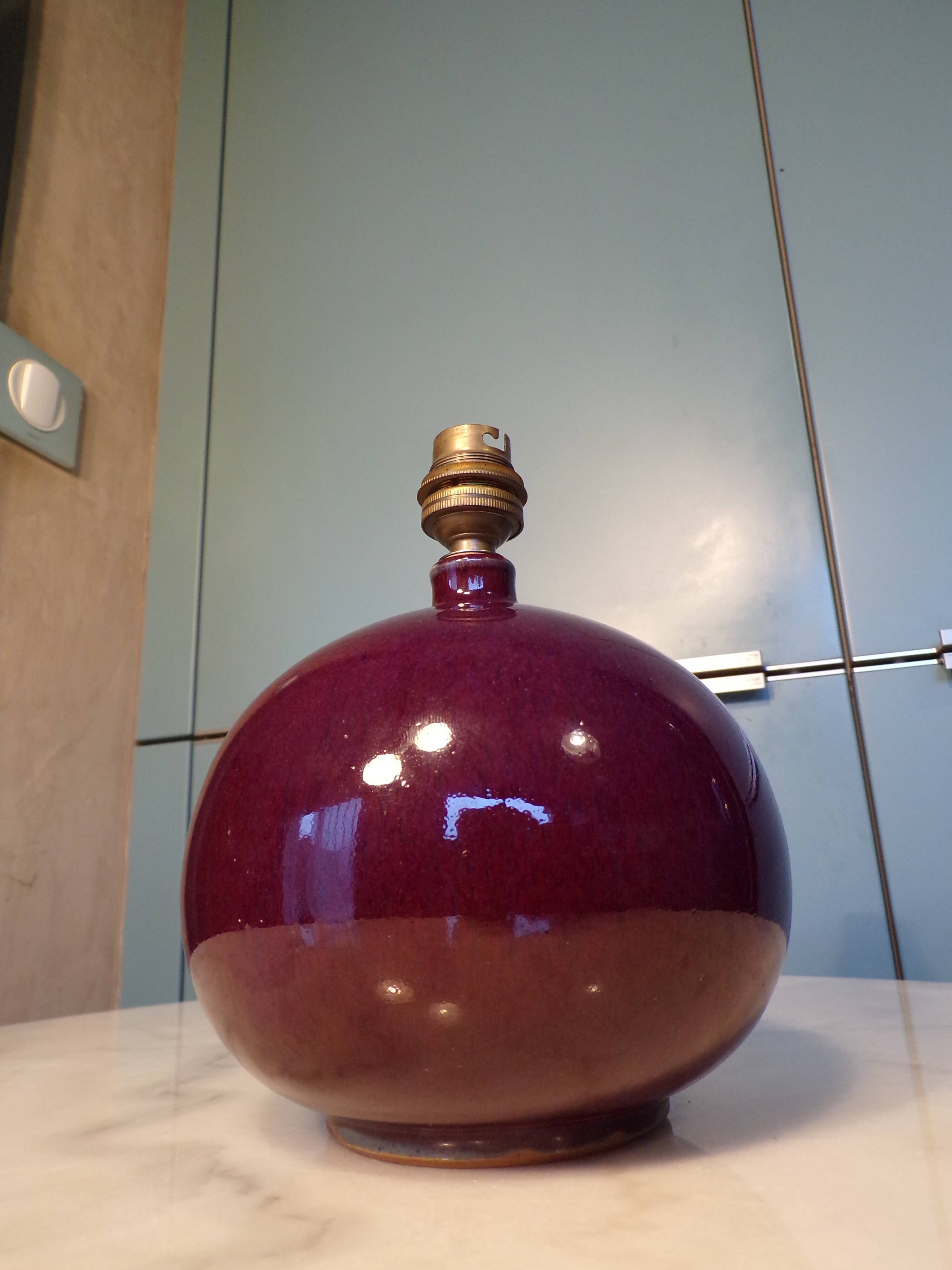 Enamelled stoneware lamp by Colette Houtmann