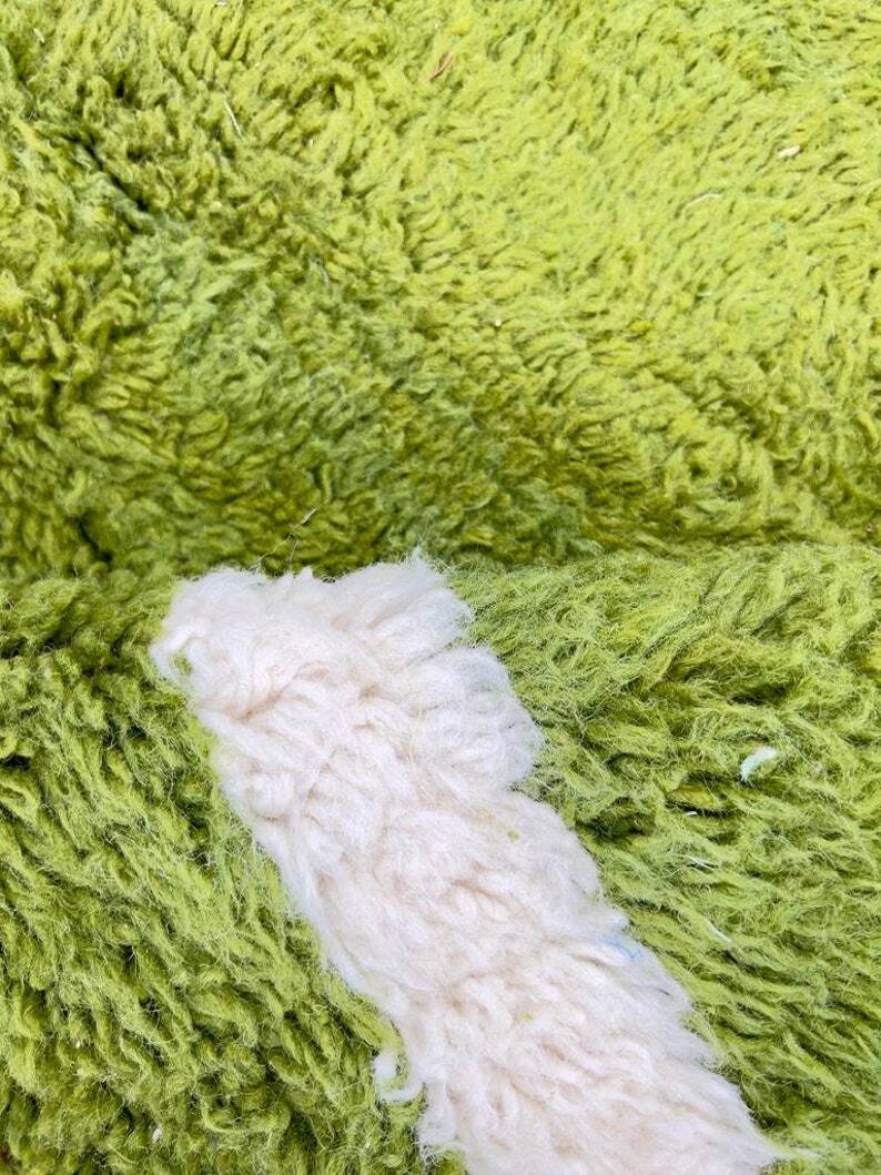 Green Moroccan Rug - Handmade Berber Wool Rug, 150/250CM