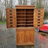 Solid oak store furniture with label door on doors