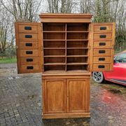 Solid oak store furniture with label door on doors