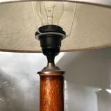 Brass and wood lamp