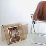 S-shaped magazine rack in altuglas by Michel Dumas, France, 1970s