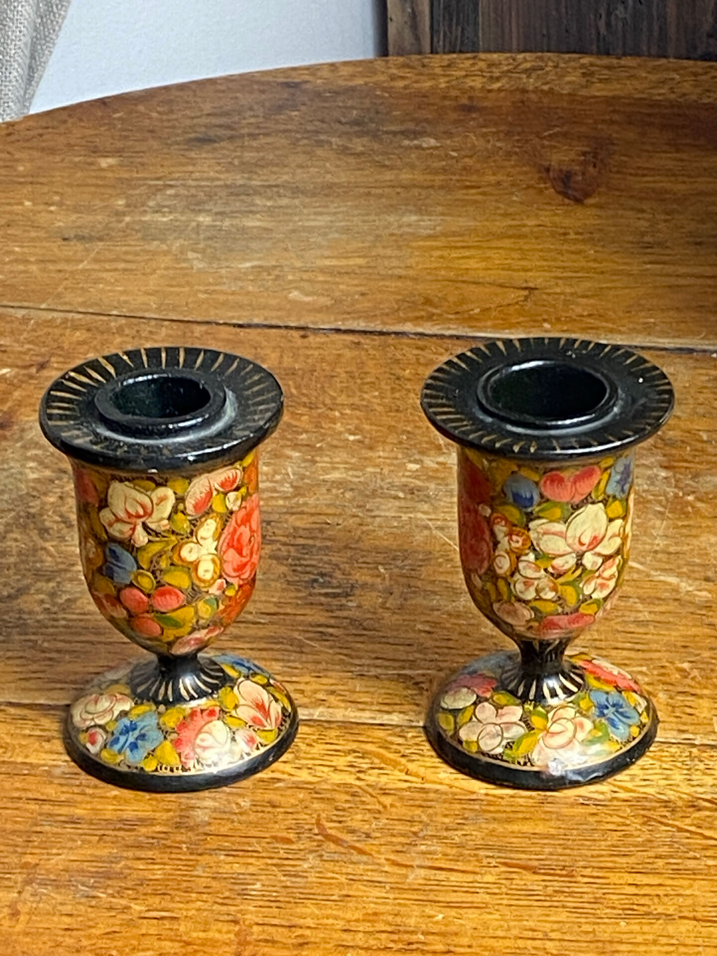 Kashmiri candlestick pair
